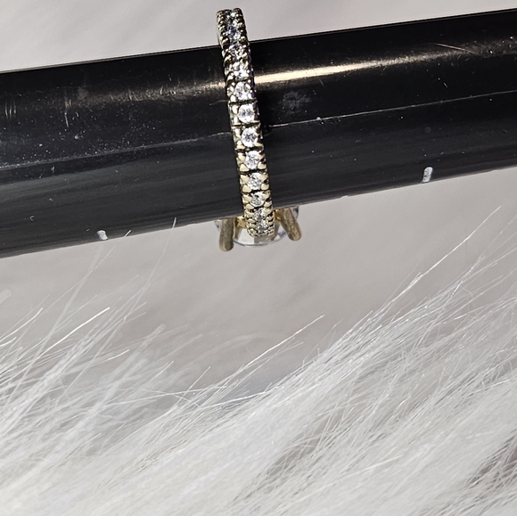 Vintage Absolute CZ Solitaire Eternity Size 7 Silver Ring - Picture 4 of 13